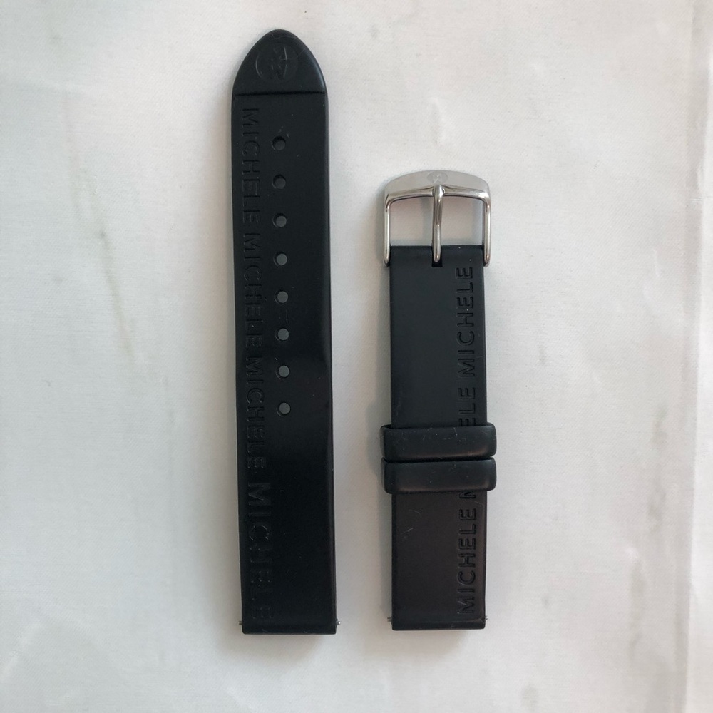 Michele 18mm silicon watch band in black